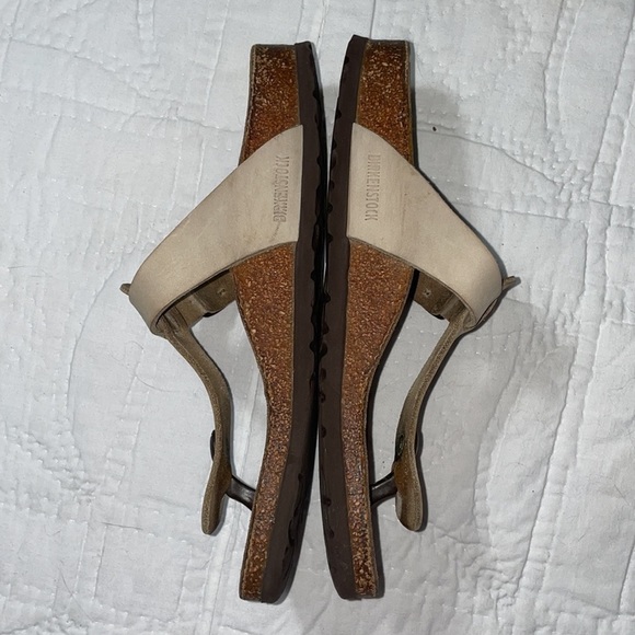 Birkenstock Gizeh Leather Sandals EU size 38 Tan Neutral Cork Well Worn Gorpcore - Picture 3 of 9